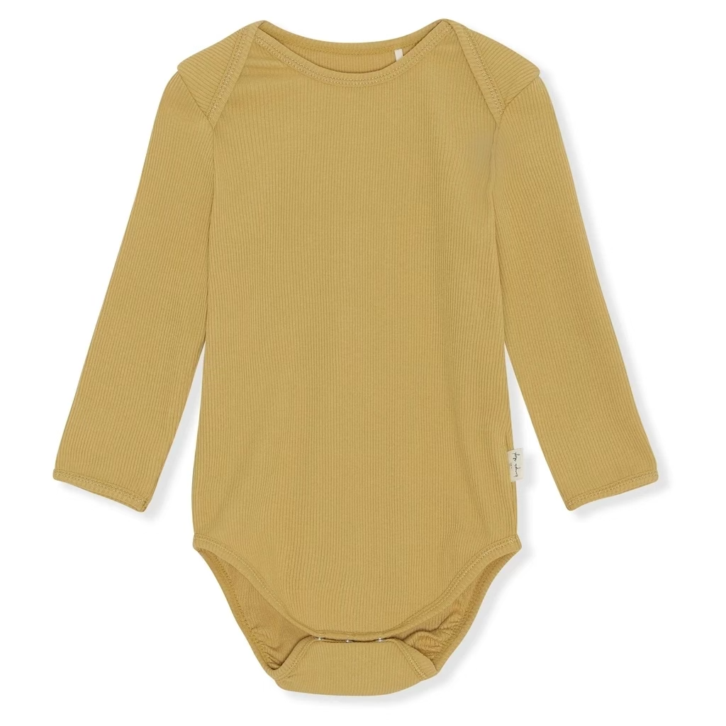 Siff Ribbed Bodysuit - Mustard Gold